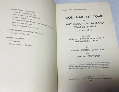 Oor Mak O' Toak: An Anthology of Lakeland Dialect Poems, 1746- 1946 - Image 2