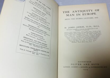 The Antiquity of Man in Europe: Being the Munro Lectures, 1913 - Image 3